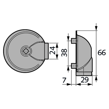 WSS Edelstahl-Türpuffer Massbild 50012075 