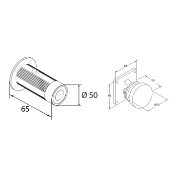 Haftmagnet mit Gegenplatte RH50-N450-WMSET Massbild