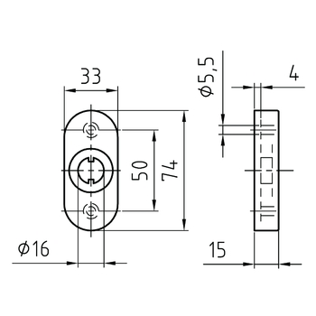 Nickal Massbild Rosette 4030