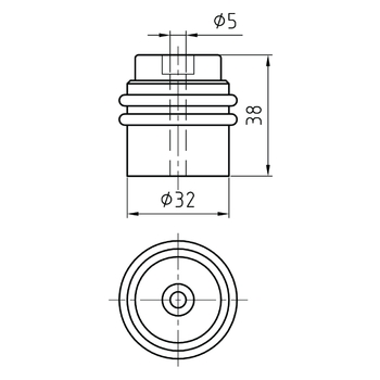 Nickal Wand-und Bodenpuffer Edelstahl 0300.08 Massbild