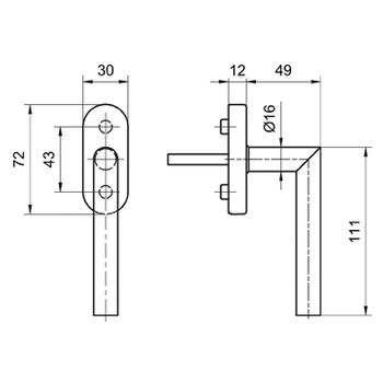 Fensterdrehgriff Glutz 33002/51001 CF