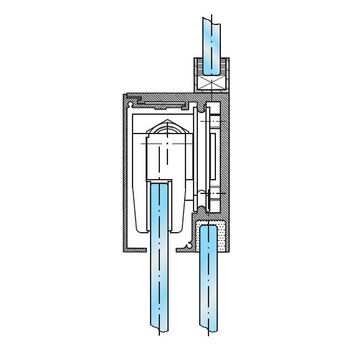 Schiebetürbeschlag PRAKTICA Laufschiene mit aufgesetztem LM-U-Profil 20/20/2mm Fixmass No. 4-005