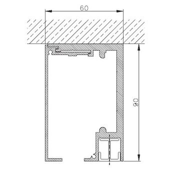 Schiebetürbeschlag PRAKTICA Laufschiene vorgerichtet für Deckenbefestigung No. 4-002