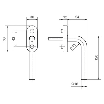 Fensterdrehgriff Glutz 33005/51001 CF