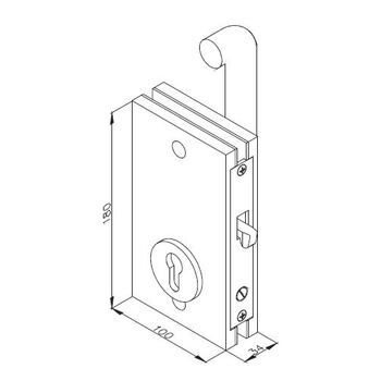 Schiebetür-Hakenfallenschloss drehbarer Knopf/ Rundformdrücker No. 4-114