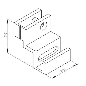 Schiebetürbeschlag VARIANT Untere Führung LINKS für Mitnehmersystem No. 4-321