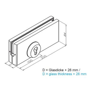 1-508-20 JUMBO Eckloss mit beidseitiger Rosette