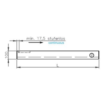 Obere Pendeltürschiene Höhe 100 mm mit Riegelschloss 2-002