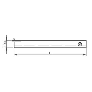 Obere Anschlagtürschiene Höhe 100 mm mit Riegelschloss 2-104