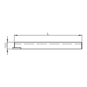 Untere Anschlagtürschiene Höhe 100 mm ohne Riegelschloss 2-106