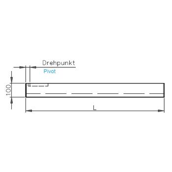 Obere Pendeltürschiene Höhe 100 mm ohne Riegelschloss 2-301