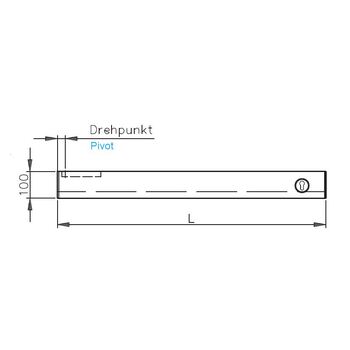 Obere Pendeltürschiene Höhe 100 mm mit Riegelschloss 2-302