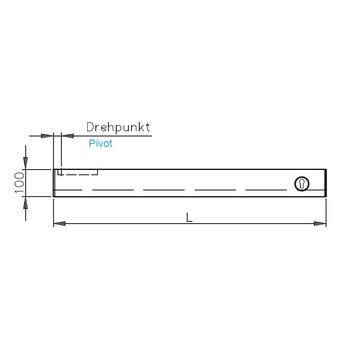 Obere Pendeltürschiene Höhe 100 mm mit Riegelschloss 2-312