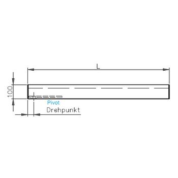 Untere Pendeltürschiene Höhe 100 mm ohne Riegelschloss 2-313