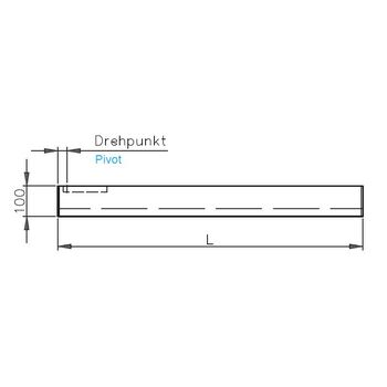 Obere Pendeltürschiene Höhe 100 mm ohne Riegelschloss 2-321