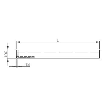 Untere Pendeltürschiene Höhe 100 mm für Drehpunkt 18 mm, ohne Riegelschloss 2-333