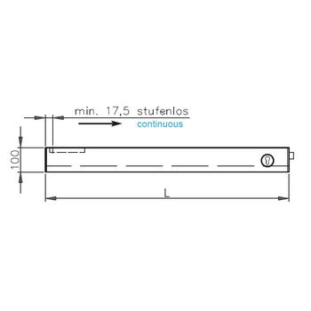 Obere Pendeltürschiene Höhe 100 mm mit stirnseitigem Riegelschloss 2-401