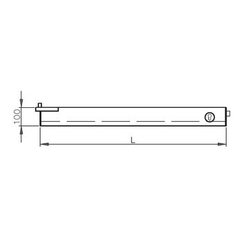 Obere Anschlagtürschiene Höhe 100 mm mit stirnseitigem Riegelschloss 2-403