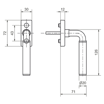 Fensterdrehgriff Glutz 50006/51002 CF