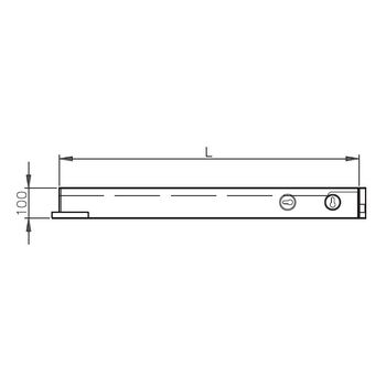 Untere Anschlagtürschiene Höhe 100 mm mit stirnseitigem Fallenschloss 2-502