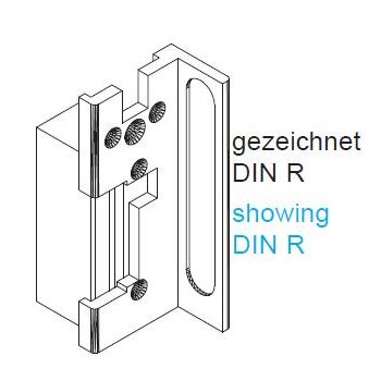 Teufelbeschlag Endkappe mit E-Oeffner 02-505 Massbild