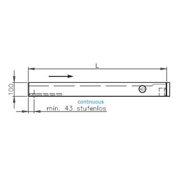 Untere Türschiene Höhe 100 mm mit E-Öffner 2-507