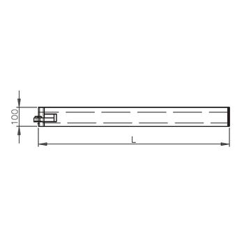 Untere Anschlagtürschiene  Höhe 100 mm, für ESG 8, 10, 12 mm 2-635