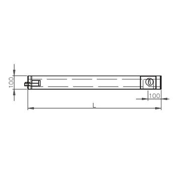 Untere Anschlagtürschiene Höhe 100 mm, für ESG 8, 10, 12 mm 2-636