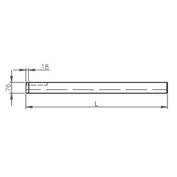 Obere Pendeltürschiene Drehpunkt 18 mm, Höhe 76 mm 2-711