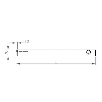 Obere Pendeltürschiene Drehpunkt 18 mm, Höhe 76 mm 2-712