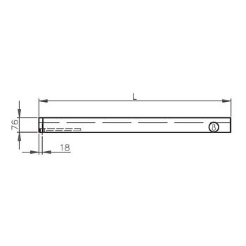 Untere Pendeltürschiene Drehpunkt 18 mm, Höhe 76 mm 2-714