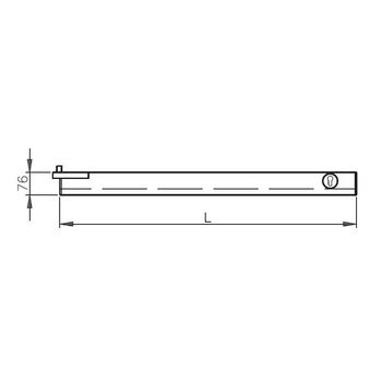 Obere Anschlagtürschiene Höhe 76 mm, mit Riegelschloss 2-716