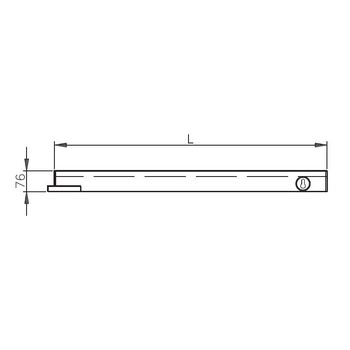 Untere Anschlagtürschiene Höhe 76 mm, mit Riegelschloss 2-718