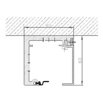 Schiebetürbeschlag miniMOline Laufschiene Typ OS / 60 x 60 mm - auf Mass 4-502