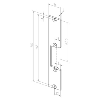 AssaAbloy Schliessblech -------12802-01 Massbild