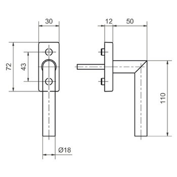 Fensterdrehgriff Glutz 50007/51002 CF