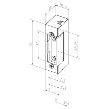 ASSA ABLOY Universal-Türöffner Standard mit FaFix® (FF) 17 Massbild