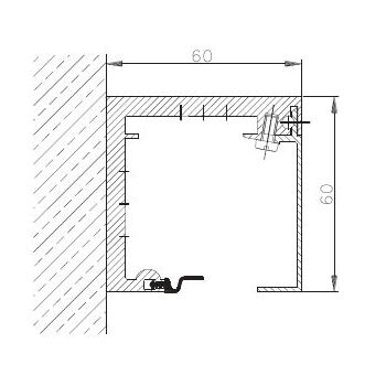 Schiebetürbeschlag miniMOline Laufschiene Typ OS / 60 x 60 mm / Wandbef. auf Mass 4-503