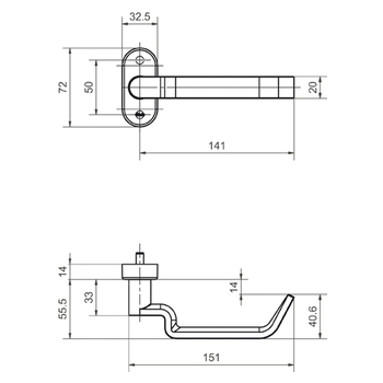 Türdrücker Glutz 50056 Assoluto, inkl. Rosette mit Federunterstützung