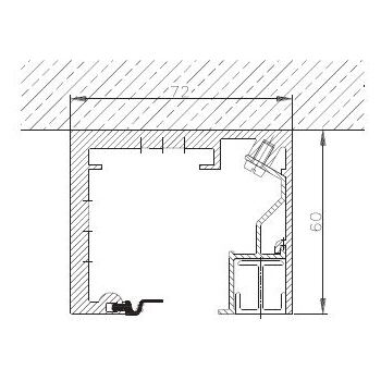 Schiebetürbeschlag miniMOline Laufschiene Typ MS / 72 x 60 mm aus Mass 4-512