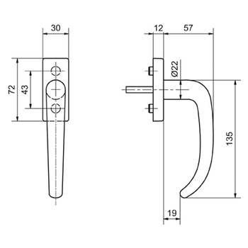 Fensterdrehgriff Glutz 50013/51002 CF