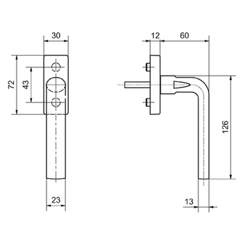 Fensterdrehgriff Glutz 50014/51002 CF