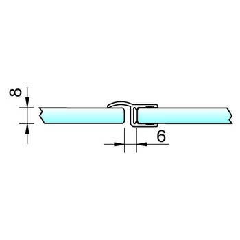 PAULI Dichtprofile für Glas-Glas 180°, Glasdicke 6/8mm, für einseitig öffnendes DB 8857