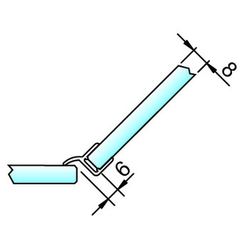 PAULI Dichtprofile für Glas-Glas 135° Glasdicke 6/8mm, für einseitig öffnendes DB 8860