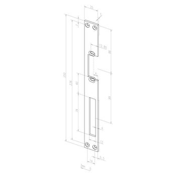 ASSA ABLOY Flachschließblech -------05101-04 Technische Zeichnung