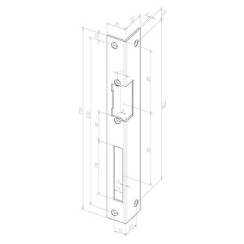 ASSA ABLOY Winkelschließblech -------06601-04 Technische Zeichnung