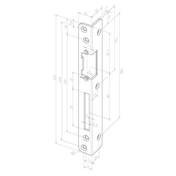 ASSA ABLOY Winkelschließblech -------06935-04 Technische Zeichnung