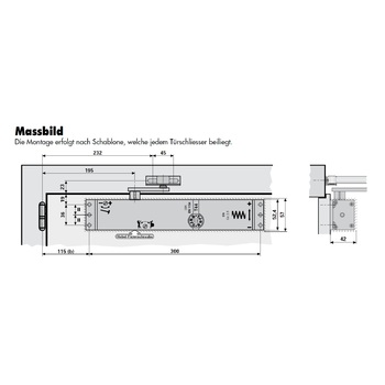 Türschliesser TJSS T44 Massbild Bild