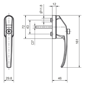 Fensterdrehgriff abschliessbar Glutz 50020