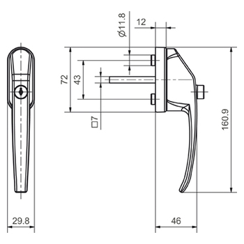 Fensterdrehgriff abschliessbar Glutz 50021